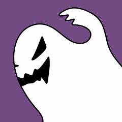 ghost cartoon on purple background