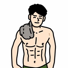 Fototapeta premium cute man cartoon on white background