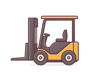 forklift vector illustration with outline style