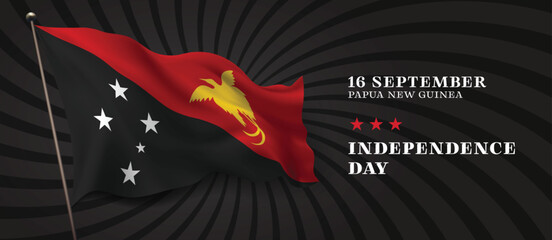 Papua New Guinea independence day vector banner, greeting card