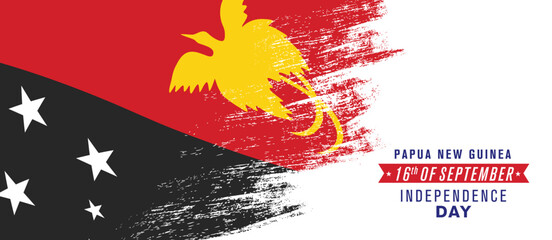 Papua New Guinea happy independence day greeting card, banner vector illustration