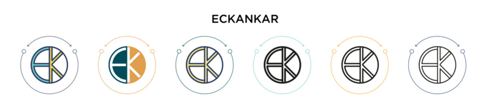 Eckankar icon in filled, thin line, outline and stroke style. Vector illustration of two colored and black eckankar vector icons designs can be used for mobile, ui, web