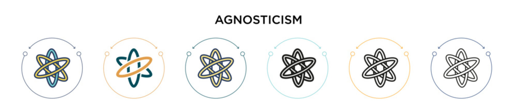 Agnosticism icon in filled, thin line, outline and stroke style. Vector illustration of two colored and black agnosticism vector icons designs can be used for mobile, ui, web