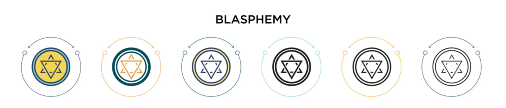 Blasphemy icon in filled, thin line, outline and stroke style. Vector illustration of two colored and black blasphemy vector icons designs can be used for mobile, ui, web
