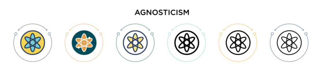 Agnosticism icon in filled, thin line, outline and stroke style. Vector illustration of two colored and black agnosticism vector icons designs can be used for mobile, ui, web - obrazy, fototapety, plakaty
