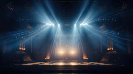Concert stage with shining lights.