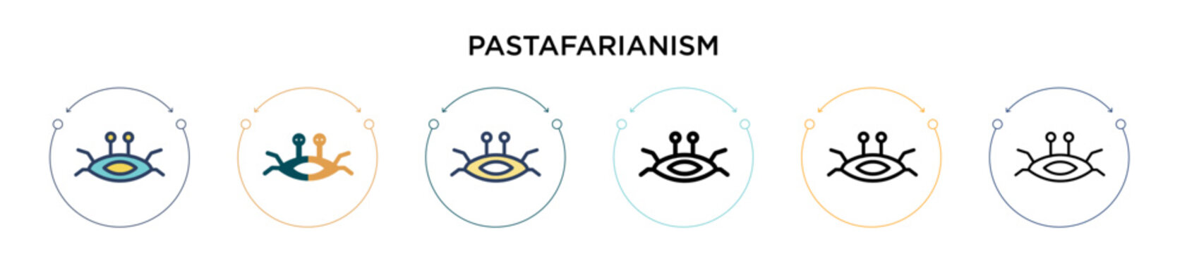 Pastafarianism icon in filled, thin line, outline and stroke style. Vector illustration of two colored and black pastafarianism vector icons designs can be used for mobile, ui, web
