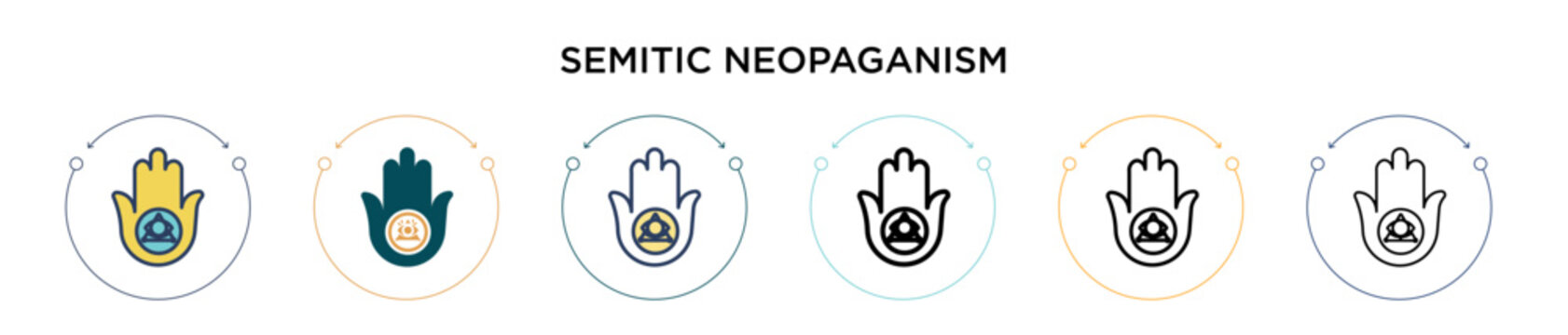 Semitic neopaganism icon in filled, thin line, outline and stroke style. Vector illustration of two colored and black semitic neopaganism vector icons designs can be used for mobile, ui, web