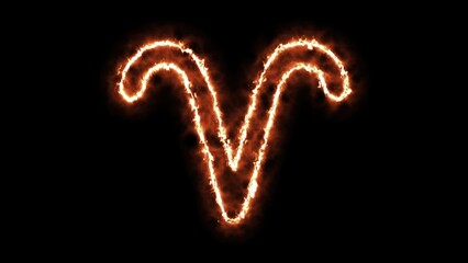 Zodiac sign on fire