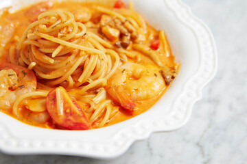 spaghetti with shrimp