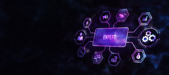 Internet, business, Technology and network concept. Expertise, expert, consulting, knowledge, advice. 3d illustration