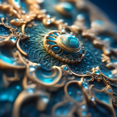 blue and silver bracelet up of a microscope