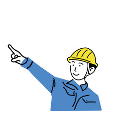 戸建てと作業服の男性