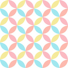 green purple Seamless geometric pattern of circles on white background. Simple geo pattern. Clothing fabric print. Seamless trellis background