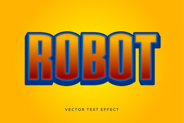 Robot 3d text effect design