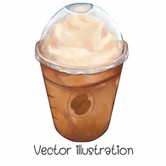 coffee, coffee cup, coffee beans, 
watercolor vector illustration for banner design Drink menu ,coffee day.
