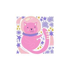 Space and cosmos abstract elements. Astronomy and Stellar composition. Modern trendy Matisse minimal style. Universe and Galaxy poster, invite. Vector arrangements for greeting card