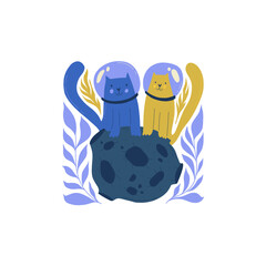 Space and cosmos abstract elements. Astronomy and Stellar composition. Modern trendy Matisse minimal style. Universe and Galaxy poster, invite. Vector arrangements for greeting card