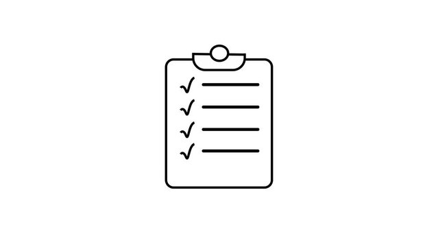 Checklist check mark icon on to do list document paper animation background. k1_501