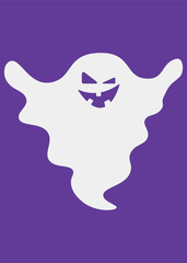 Angry Ghost for Halloween decor. Vector Illustration.