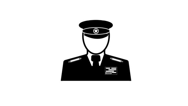 Police officer icon, Security Guard icon animation with white png background. k1_539