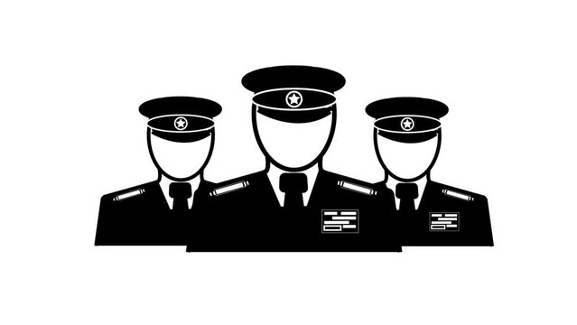 Police officer icon, Security Guard icon animation with white png background. k1_540