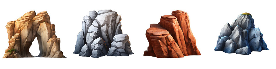 Rock Formation clipart collection, vector, icons isolated on transparent background