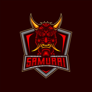 recommend clip art: Samurai E-Sport Mascot Logo. Angry Ronin Mask of Samurai Warrior Logo Helmet Vector Illustration