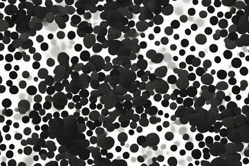 Grey and black polka dots on a white background