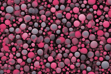 Pink bubbles on a black background, digitally created
