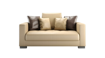 Modern sofa isolated on transparent background. PNG