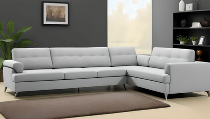 The interior of the house with a modern design sofa and couch.37-generative ai
