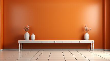 modern orange  living room