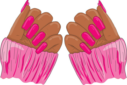 Black Hand Nail Polish. Female manicured hands. Lady painting, polishing nails. Nail brush, nail polish, nail file. Spa treatment beauty concept. 