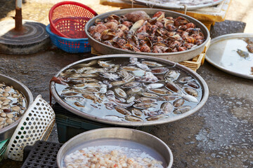Fresh seafood in traditional market