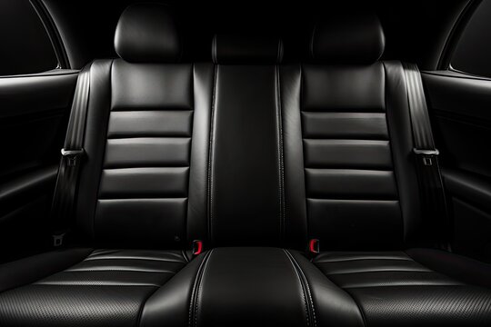 car backseats made of black leather (Generative AI)