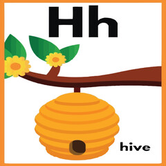 English alphabet H, H for hive