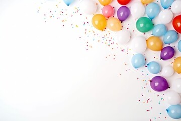 White background with balloons