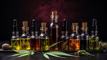 Cannabis oil extract in jars
