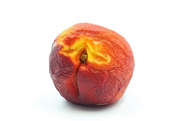 A ripe nectarine on a white background