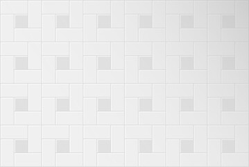 Tile wall or floor. Pattern of ceramic tiled grid for bathroom, kitchen or toilet interior. Realistic 3d rectangle two-color tile with shadow. Vector illustration.