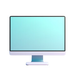 Blank computer monitor on transparent background