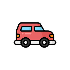 Obraz premium Simple Suv Car lineal color icon. The icon can be used for websites, print templates, presentation templates, illustrations, etc