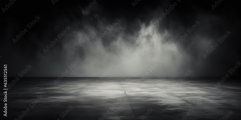 Aufkleber panoramic view of abstract fog. white clouds, fog or may move on a black background.