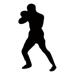 silhouettes of fights with martial arts, fists