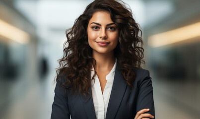 Confident Business Woman Isolated on Background