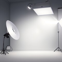 empty room with spotlights