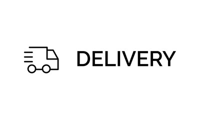 Fast delivery truck black icon vector illustration. Silhouette shipping truck pictogram. Simple flat isolated symbol for logo, interface elements, app, ads, banner, web, dev, ui, ux. Vector EPS 10