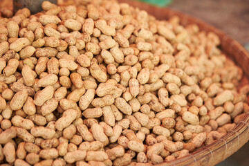 Raw peanuts at a traditional market