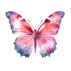 Pink butterfly isolated on white background